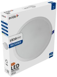 AVIDE LED BEÉPÍTHETŐ KEREK MENNYEZETI LÁMPA MŰANYAG 18W CW 6400K