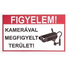 Kamerával megfigyelt terület matrica 20x15cm